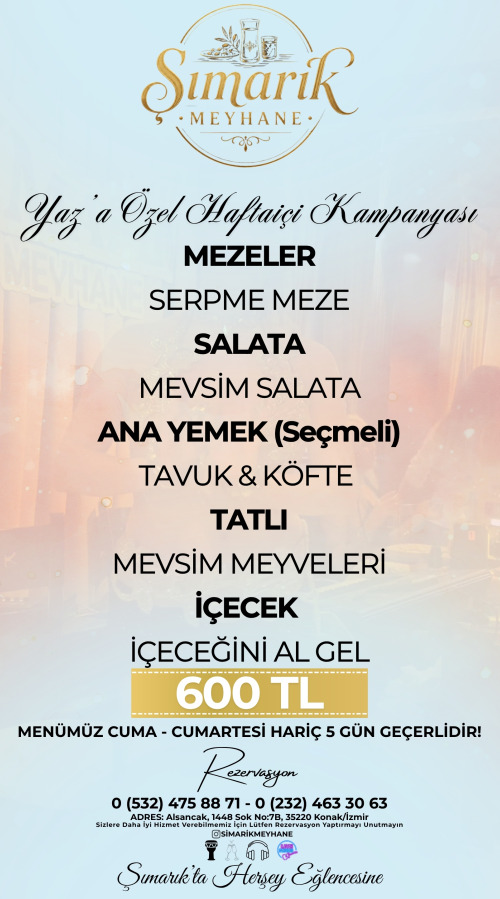 Yaza Özel Haftaiçi Kampanya Menüsü - Fix Menü 1